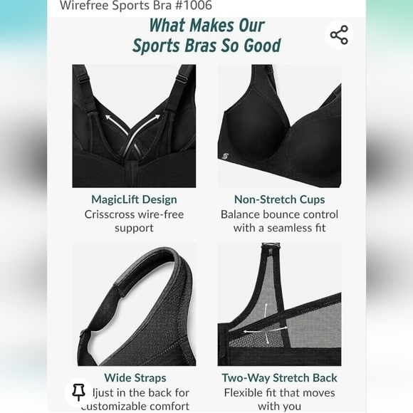 Glamorise Women's Full Figure MagicLift Seamless Sports Bra NWOT Size 42 I - Picture 5 of 7